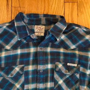 Lucky Brand - Lightweight Flannel Snap Shirt - L